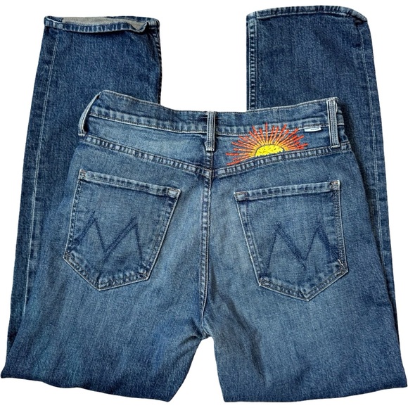MOTHER The Tomcat Ankle “Roasting Nuts” Jeans 🌞 Embroidered Sun | Size 28 - Picture 8 of 16